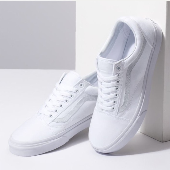 canvas old skool vans white